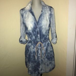 Stone washed denim dress